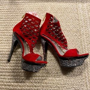 Red Platform Stiletto Heels